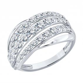 Кольцо из белого золота SOKOLOV 1012910-3-5 с бриллиантом выращенным 1012910-3-5 фото