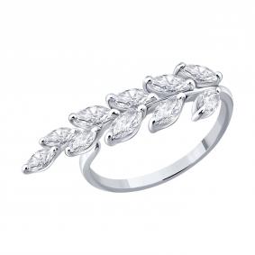 Кольцо из белого золота SOKOLOV 1012918-3-5 с бриллиантом выращенным 1012918-3-5 фото