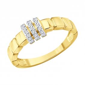 Кольцо из лимонного золота SOKOLOV 1012919-2 с бриллиантом 1012919-2 фото