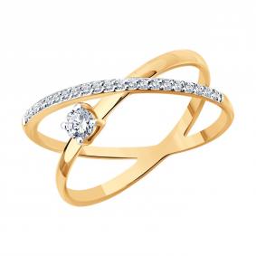 Золотое кольцо SOKOLOV 1012922-5 с бриллиантом выращенным 1012922-5 фото