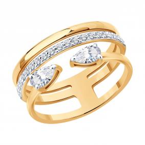 Золотое кольцо SOKOLOV 1012923-5 с бриллиантом выращенным 1012923-5 фото