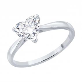 Кольцо из белого золота SOKOLOV 1012939-3-5 с бриллиантом выращенным 1012939-3-5 фото