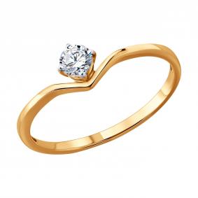 Золотое кольцо SOKOLOV 1012983-5 с бриллиантом выращенным 1012983-5 фото