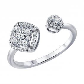 Кольцо из белого золота SOKOLOV 1012993-3-5 с бриллиантом выращенным 1012993-3-5 фото