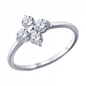 Кольцо из белого золота SOKOLOV 1012996-3-5 с бриллиантом выращенным 1012996-3-5 фото