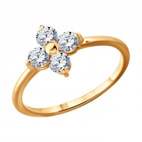 Золотое кольцо SOKOLOV 1012996-5 с бриллиантом выращенным 1012996-5 фото