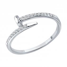 Кольцо из белого золота SOKOLOV 1013086-3 с бриллиантом 1013086-3 фото