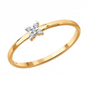 Кольцо из комбинированного золота SOKOLOV 1013099 с бриллиантом 1013099 фото