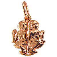 Золотая подвеска Знак зодиака Близнецы AQUAMARINE 10169 10169 фото