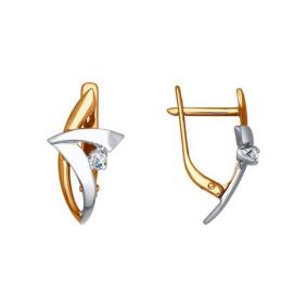 Золотые серьги SOKOLOV 1020016 с бриллиантом 1020016 фото