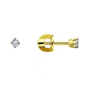 Серьги из лимонного золота SOKOLOV 1020045-2 с бриллиантом 1020045-2 фото