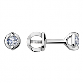 Серьги из белого золота Александра 1020106сб с бриллиантом 1020106сб фото