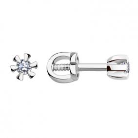 Серьги из белого золота Александра 1020110сб с бриллиантом 1020110сб фото