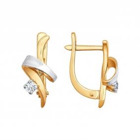 Золотые серьги SOKOLOV 1020111 с бриллиантом 1020111 фото