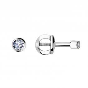 Серьги из белого золота Александра 1020116сб с бриллиантом 1020116сб фото