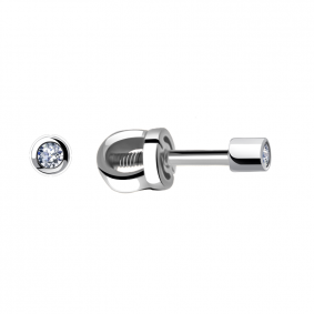 Серьги из белого золота Александра 1020117сб с бриллиантом 1020117сб фото
