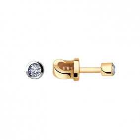 Золотые серьги Александра 1020126сбк с бриллиантом 1020126сбк фото