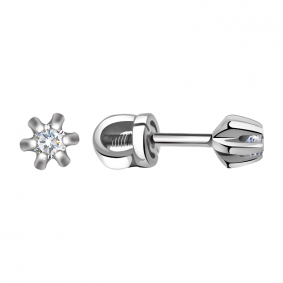 Серьги из белого золота Александра 1020164сб с бриллиантом 1020164сб фото