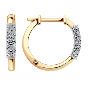 Золотые серьги Александра 1020184сбк с бриллиантом 1020184сбк фото