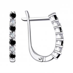 Серьги из белого золота Александра 1020277сб с бриллиантом 1020277сб фото