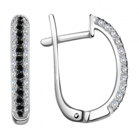 Серьги из белого золота Александра 1020350сб-1 с бриллиантом 1020350сб-1 фото