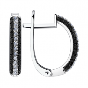 Серьги из белого золота Александра 1020351сб с бриллиантом 1020351сб фото