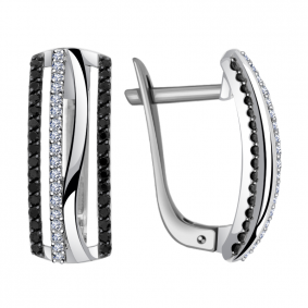 Серьги из белого золота Александра 1020389сб с бриллиантом 1020389сб фото