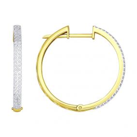 Золотые серьги SOKOLOV 1020552-2 с бриллиантом 1020552-2 фото