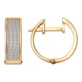 Золотые серьги Александра 1020572ск с бриллиантом 1020572ск фото