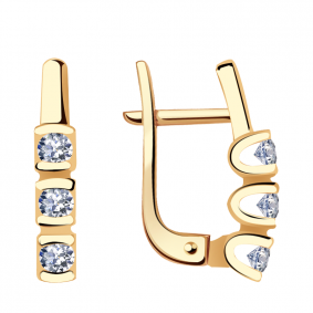 Золотые серьги Александра 1020613ск с бриллиантом 1020613ск фото