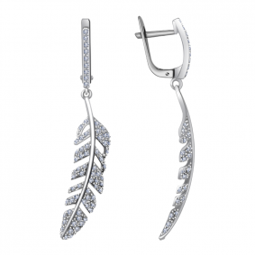 Серьги из белого золота Александра 1020629сб с бриллиантом 1020629сб фото