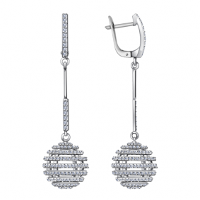 Серьги из белого золота Александра 1020700сб с бриллиантом 1020700сб фото