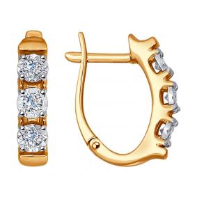 Золотые серьги SOKOLOV 1021135 с бриллиантом 1021135 фото