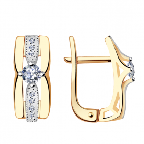 Золотые серьги Александра 1021312ск с бриллиантом 1021312ск фото