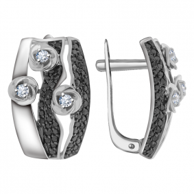 Серьги из белого золота Александра 1021385сб с бриллиантом 1021385сб фото