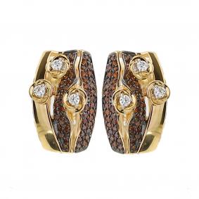 Золотые серьги Александра 1021385ск с бриллиантом 1021385ск фото