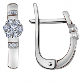 Серьги из белого золота Александра 1021386сб с бриллиантом 1021386сб фото