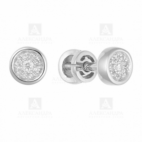 Серьги из белого золота Александра 1021396сб с бриллиантом 1021396сб фото