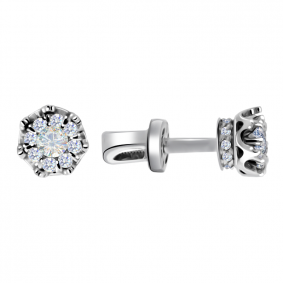 Серьги из белого золота Александра 1021403сб с бриллиантом 1021403сб фото