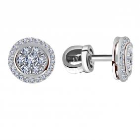 Серьги из белого золота Александра 1021412сб с бриллиантом 1021412сб фото