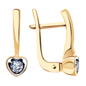 Золотые серьги Александра 1021422сбк с бриллиантом 1021422сбк фото