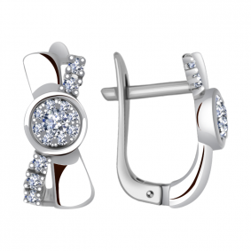 Серьги из белого золота Александра 1021431сб с бриллиантом 1021431сб фото