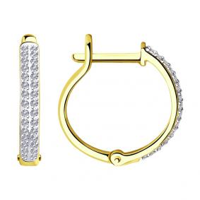 Серьги из лимонного золота SOKOLOV 1021442-2 с бриллиантом 1021442-2 фото