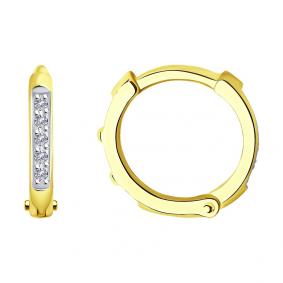 Серьги из лимонного золота SOKOLOV 1021543-2 с бриллиантом 1021543-2 фото