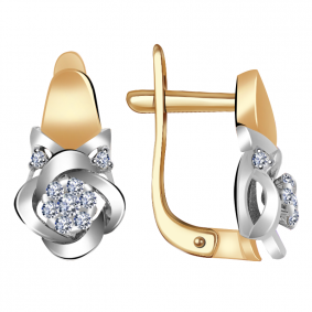 Золотые серьги Александра 1021633сбк с бриллиантом 1021633сбк фото