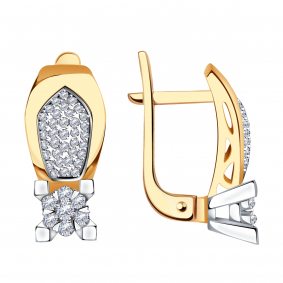 Золотые серьги Александра 1021641сбк с бриллиантом 1021641сбк фото