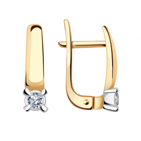 Золотые серьги Александра 1021710сбк с бриллиантом 1021710сбк фото