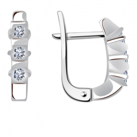 Серьги из белого золота Александра 1021742сб с бриллиантом 1021742сб фото