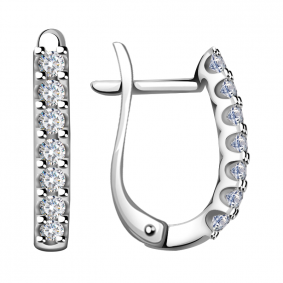 Серьги из белого золота Александра 1021762сб с бриллиантом 1021762сб фото