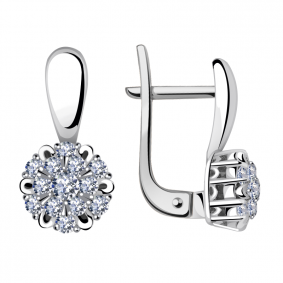 Серьги из белого золота Александра 1021796сб с бриллиантом 1021796сб фото